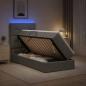 Preview: LED-Speicherbett mit Matratze Dunkelgrau 100 x 200 cm Stoff