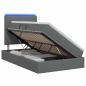 Preview: LED-Speicherbett mit Matratze Dunkelgrau 120 x 200 cm Stoff