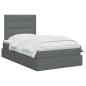 Preview: LED-Speicherbett mit Matratze Dunkelgrau 120 x 200 cm Stoff