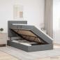 Preview: LED-Speicherbett mit Matratze Dunkelgrau 120 x 200 cm Stoff