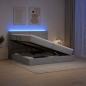 Preview: LED-Speicherbett mit Matratze Hellgrau 200 x 200 cm Stoff