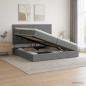Preview: ARDEBO.de - LED-Speicherbett mit Matratze Dunkelgrau 200 x 200 cm Stoff
