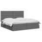 Preview: LED-Speicherbett mit Matratze Dunkelgrau 200 x 200 cm Stoff