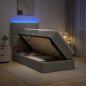 Preview: ARDEBO.de - LED-Speicherbett mit Matratze Hellgrau 90 x 190 cm Stoff