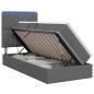 Preview: LED-Speicherbett mit Matratze Dunkelgrau 90 x 190 cm Stoff