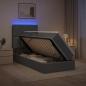 Preview: LED-Speicherbett mit Matratze Dunkelgrau 90 x 190 cm Stoff