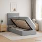 Preview: LED-Speicherbett mit Matratze Hellgrau 90 x 200 cm Stoff