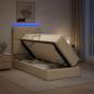 Preview: LED-Speicherbett mit Matratze Creme 90 x 200 cm Stoff