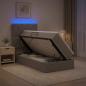 Preview: ARDEBO.de - LED-Speicherbett mit Matratze Taupe 100 x 200 cm Stoff