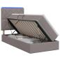 Preview: LED-Speicherbett mit Matratze Taupe 100 x 200 cm Stoff