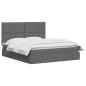 Preview: LED-Speicherbett mit Matratze Dunkelgrau 160 x 200 cm Stoff
