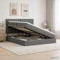 Preview: LED-Speicherbett mit Matratze Dunkelgrau 160 x 200 cm Stoff