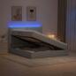 Preview: LED-Speicherbett mit Matratze Hellgrau 180 x 200 cm Stoff