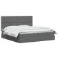 Preview: LED-Speicherbett mit Matratze Dunkelgrau 200 x 200 cm Stoff