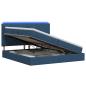 Preview: LED-Speicherbett mit Matratze Blau 200 x 200 cm Stoff