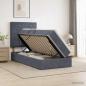 Preview: ARDEBO.de - LED-Speicherbett mit Matratze Dunkelgrau 90 x 190 cm Samt
