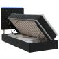 Preview: LED-Speicherbett mit Matratze Schwarz 100 x 200 cm Samt