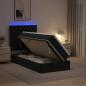Preview: LED-Speicherbett mit Matratze Schwarz 100 x 200 cm Samt