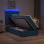Preview: LED-Speicherbett mit Matratze Dunkelblau 100 x 200 cm Samt