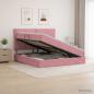 Preview: ARDEBO.de - LED-Speicherbett mit Matratze Rosa 160 x 200 cm Samt