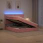 Preview: LED-Speicherbett mit Matratze Rosa 160 x 200 cm Samt