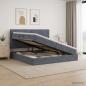 Preview: ARDEBO.de - LED-Speicherbett mit Matratze Dunkelgrau 200 x 200 cm Samt