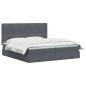 Preview: LED-Speicherbett mit Matratze Dunkelgrau 200 x 200 cm Samt