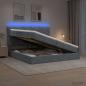 Preview: LED-Speicherbett mit Matratze Dunkelgrau 200 x 200 cm Samt