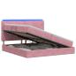 Preview: LED-Speicherbett mit Matratze Rosa 200 x 200 cm Samt
