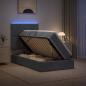 Preview: LED-Speicherbett mit Matratze Dunkelgrau 90 x 200 cm Samt