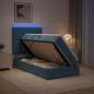 Preview: LED-Speicherbett mit Matratze Dunkelblau 90 x 200 cm Samt
