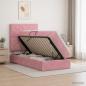 Preview: ARDEBO.de - LED-Speicherbett mit Matratze Rosa 90 x 200 cm Samt