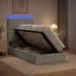 Preview: LED-Speicherbett mit Matratze Hellgrau 100 x 200 cm Samt