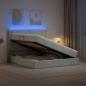 Preview: ARDEBO.de - LED-Speicherbett mit Matratze Hellgrau 160 x 200 cm Samt