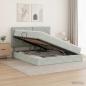 Preview: LED-Speicherbett mit Matratze Hellgrau 160 x 200 cm Samt