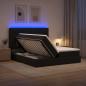 Preview: LED-Speicherbett mit Matratze Schwarz 180 x 200 cm Stoff