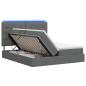 Preview: LED-Speicherbett mit Matratze Dunkelgrau 200 x 200 cm Stoff