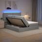 Preview: LED-Speicherbett mit Matratze Hellgrau 180 x 200 cm Stoff
