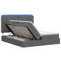 Preview: LED-Speicherbett mit Matratze Dunkelgrau 200 x 200 cm Stoff