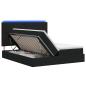 Preview: LED-Speicherbett mit Matratze Schwarz 200 x 200 cm Stoff