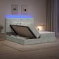 Preview: LED-Speicherbett mit Matratze Hellgrau 180 x 200 cm Samt