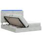 Preview: LED-Speicherbett mit Matratze Hellgrau 200 x 200 cm Samt