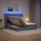 Preview: ARDEBO.de - LED-Speicherbett mit Matratze Dunkelgrau 200 x 200 cm Samt