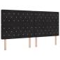 Preview: LED-Speicherbett mit Matratze Schwarz 200 x 200 cm Samt