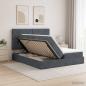 Preview: ARDEBO.de - LED-Speicherbett mit Matratze Dunkelgrau 200 x 200 cm Samt