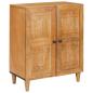 Preview: ARDEBO.de - Sideboard Hellbraun 60 x 33 x 75 cm massives Mangoholz
