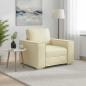 Preview: ARDEBO.de - Sofa-Sessel Creme 100 cm Kunstleder