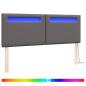 Preview: LED Kopfteil Grau 160 cm Kunstleder