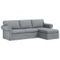 Preview: Sofa Hellgrau 245 x 138 x 80 cm Stoff