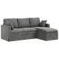 Preview: Sofa Dunkelgrau 198 x 134 x 80 cm Samt